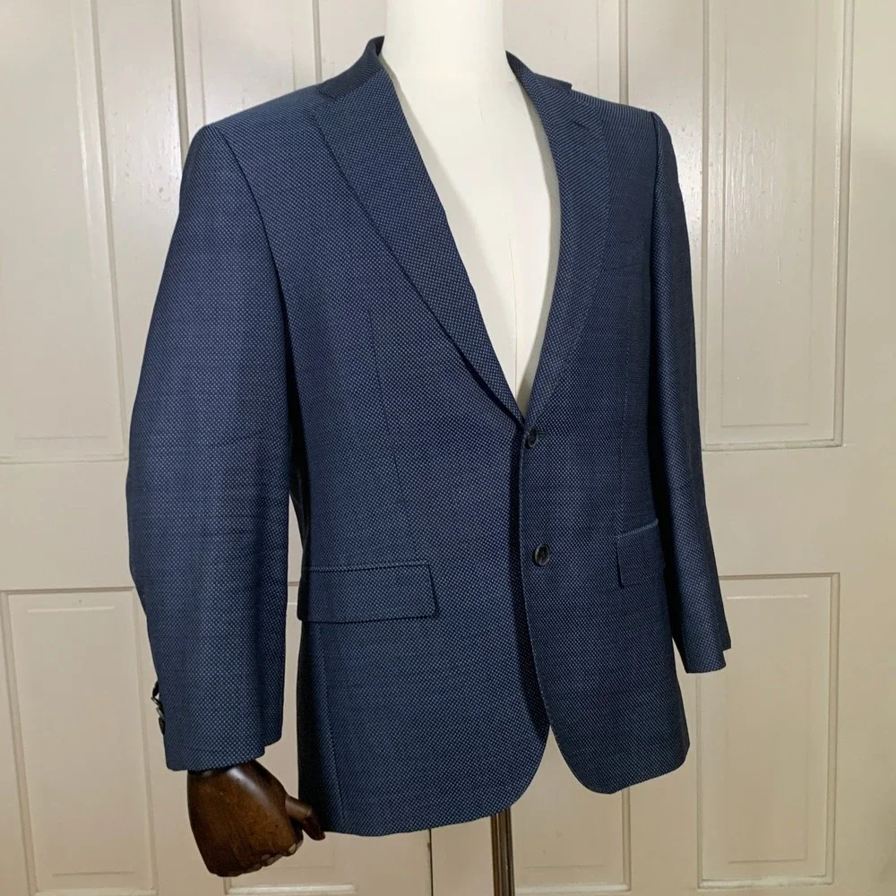 Hugo Boss Phoenix Blazer Mens 40S Navy Lanificio Tesse Biella Sport Coat